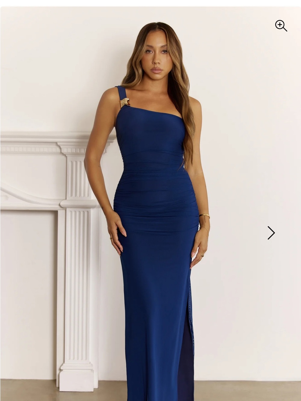 NWT Hello Molly EVENING SOPHISTICATION ONE SHOULDER MAXI DRESS NAVY